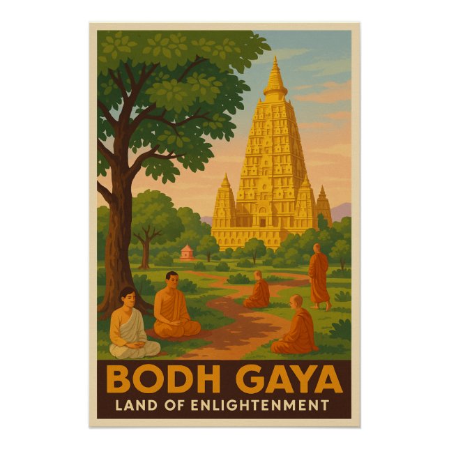 Póster Bodh Gaya - Tierra de Ilustración (Anverso)