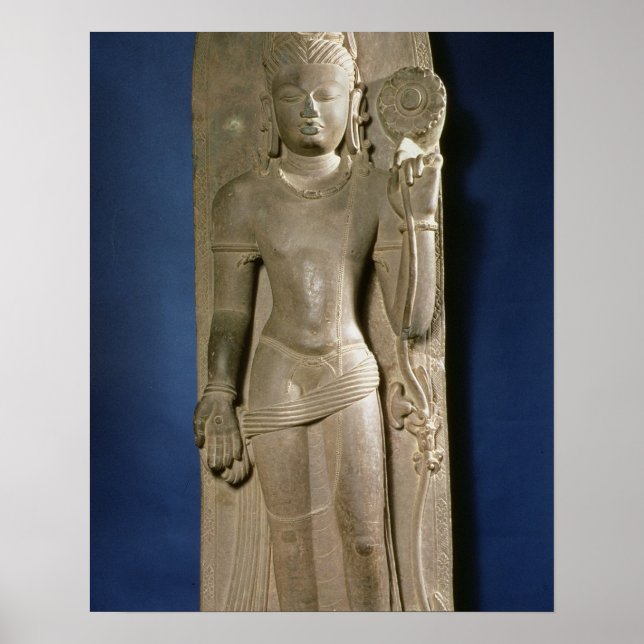 Póster Bodhisattva Padmapani, Nalanda, Bihar, dinastía Pa (Frente)