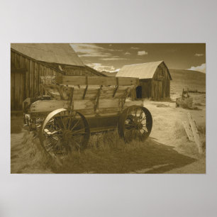 Póster Bodie Mining Cart Sepia Poster