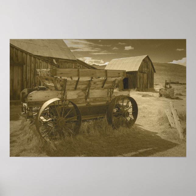 Póster Bodie Mining Cart Sepia Poster (Frente)