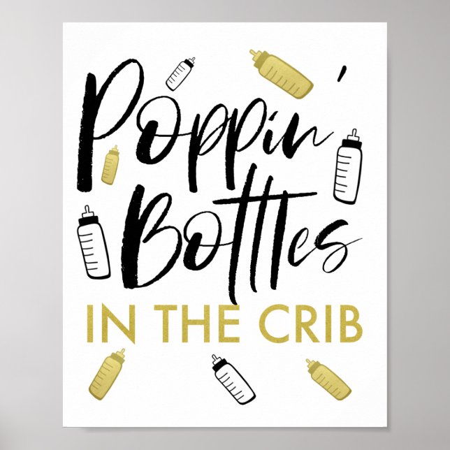 Póster Body de bebé Poppin Bottles In the Crib (Frente)