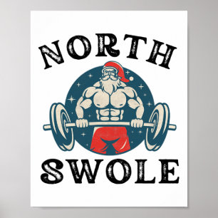 Póster Bodybuil de Navidades de entrenamiento divertidos