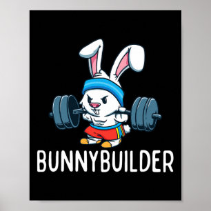Póster Bodybuilder Bunny Easter Bunnybuilder Fitness Gym