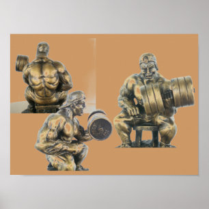 Póster Bodybuilder del levantamiento de pesas