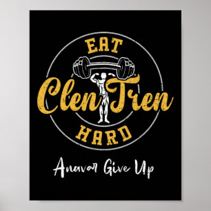 Póster Bodybuilding En Clen Tren Hard Anavar Give Up - G