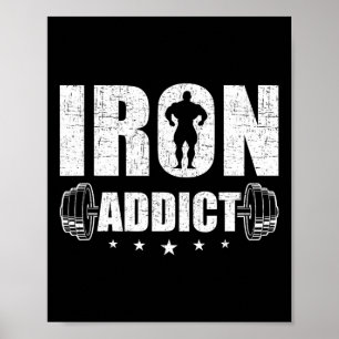 Póster Bodybuilding Weightlifting Workout Gift Co. Hierro