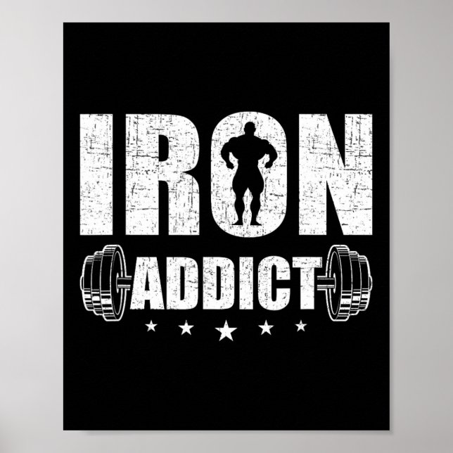 Póster Bodybuilding Weightlifting Workout Gift Co. Hierro (Frente)
