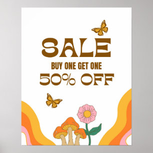 Póster BOGO a 50% de descuento en Rótulo de venta, Poster