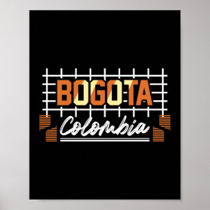 Póster Bogota Colombia Tipografía Retro Diseño