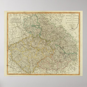 Póster Bohemia, Silesia, Moravia, Lusatia