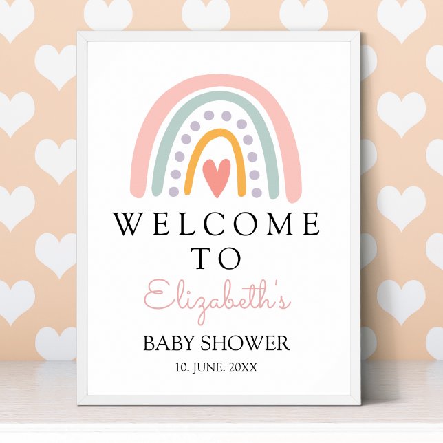 Póster Bohemian Pastel Rainbow Baby Shower for a Girl (Subido por el creador)