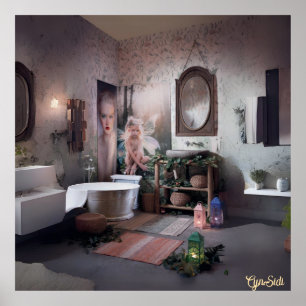 Póster "Bohemias Bath Bliss - Elegancia femenina y de had
