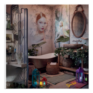 Póster "Bohemias Bath Bliss - Elegancia femenina y de had