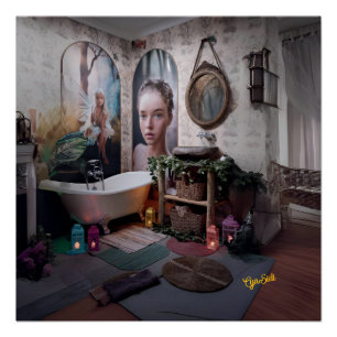 Póster "Bohemias Bath Bliss - Elegancia femenina y de had