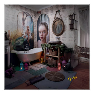 Póster "Bohemias Bath Bliss - Elegancia femenina y de had