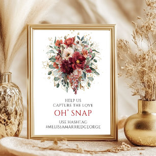 Póster Bohemio Borgoña Otoño Floral Oh Snap Mesa