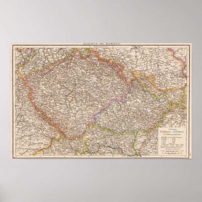Póster Bohmen, Mahren Atlas Map (Frente)