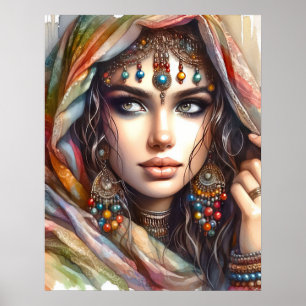 Póster *~* Boho 4 A100 Poster de una gitana psicótica