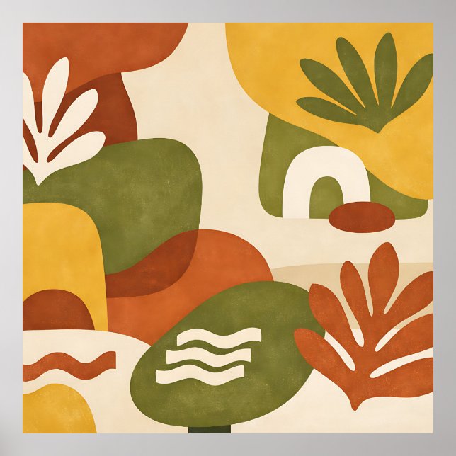 Póster Boho Abstract Botanical Art (Frente)