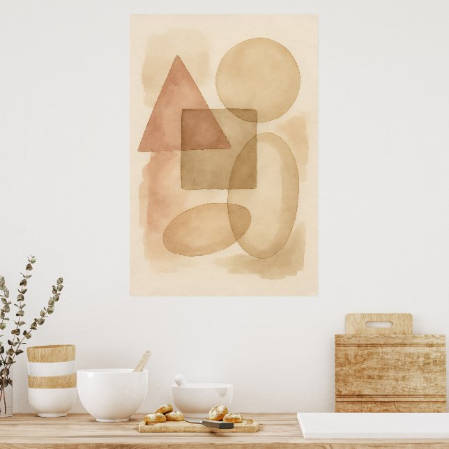 Póster Boho Abstract Minimalist Wall Art (Cocina)
