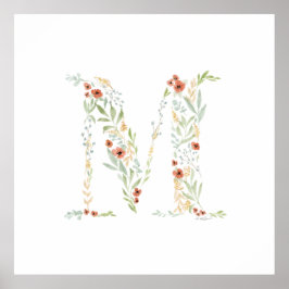 Póster Boho Acuarela Floral 