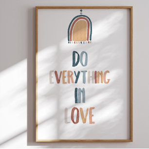 Póster Boho acuarela Haz todo el amor poster
