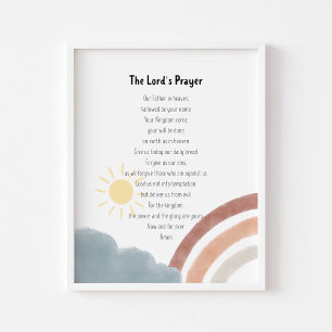 Póster Boho acuarela la poster de oración del señor