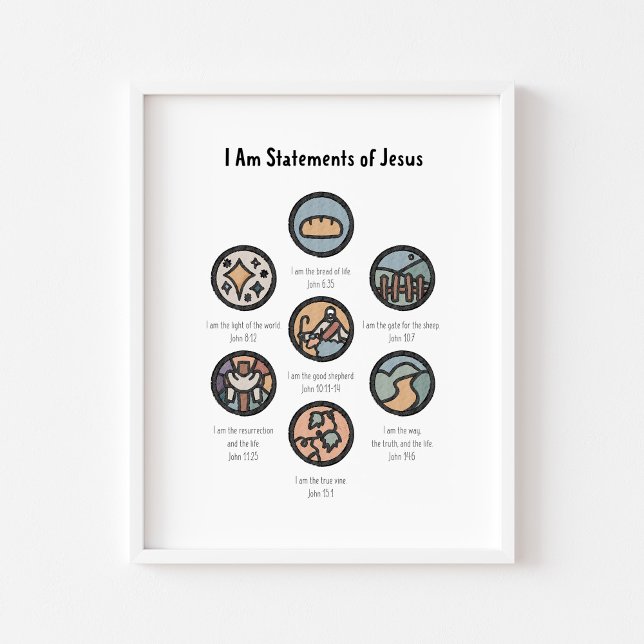 Póster Boho acuarela soy declaración de Jesús poster (Subido por el creador)