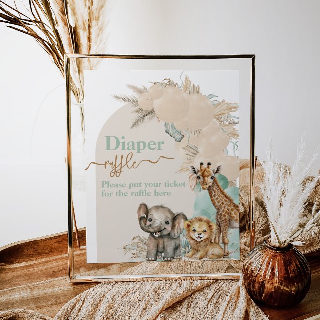 Póster Boho animal de Safari Oh Boy Diaper de Baby Shower (Subido por el creador)