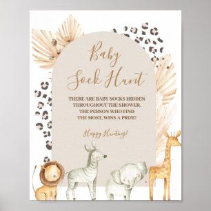Póster Boho Animales Salvajes Pampas Caza de ganado de hi