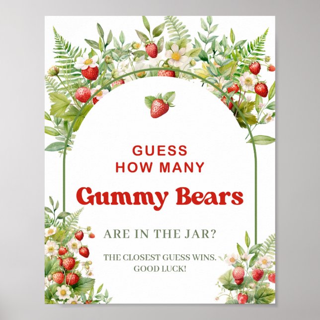 Póster Boho Arch Berry Sweet Adivinan Cuántos Osos De Gom (Frente)