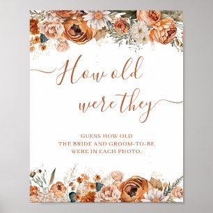 Póster Boho Autumn Terracotta Fall Bridal Shower Game