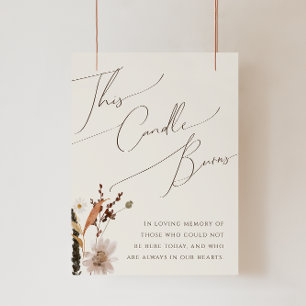 Póster Boho Autumn Wildflower   Beige Esta Vela Quema