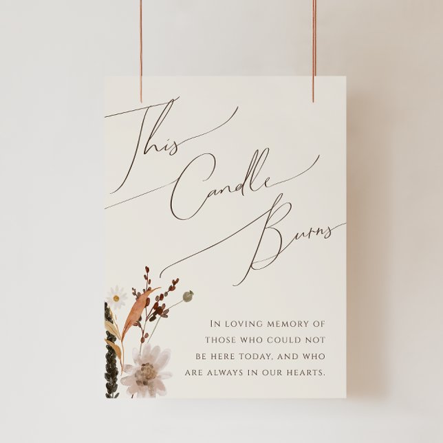 Póster Boho Autumn Wildflower | Beige Esta Vela Quema (Subido por el creador)