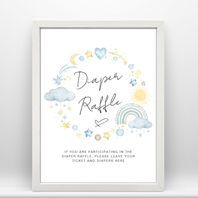 Póster Boho Baby Boy Shower Diaper Raffle Rótulo (Subido por el creador)