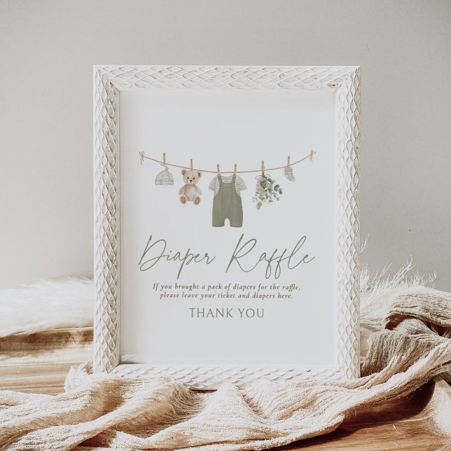 Póster Boho Baby Clothes Baby Shower Diaper Raffle Sign (Subido por el creador)