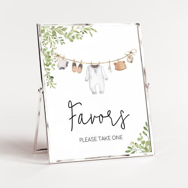 Póster Boho Baby Clothes Baby Shower Favors (A Sweet Little Baby Boho Baby Shower Favors Sign)