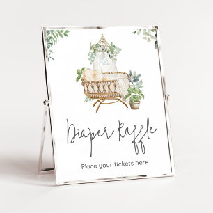 Póster Boho Baby Crib Baby Shower Diaper Raffle