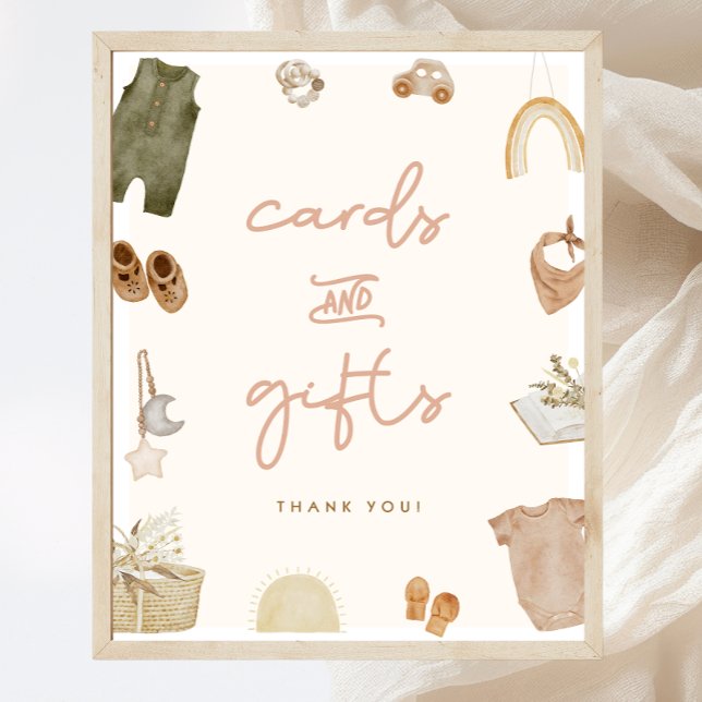 Póster Boho Baby Shower Cards & Gifts Rótulo (Subido por el creador)