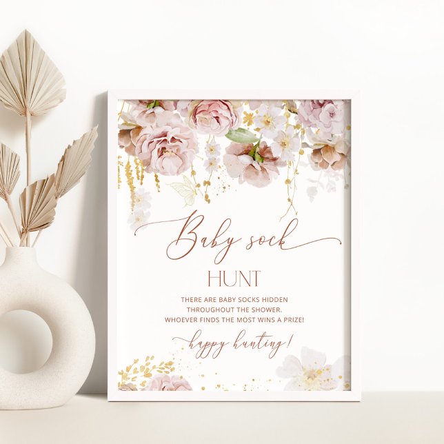 Póster Boho Baby sock hunt baby shower Poster (Subido por el creador)