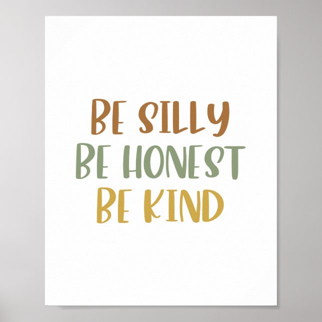 Póster Boho Be Silly Be Honest Be Kind Poster (Frente)