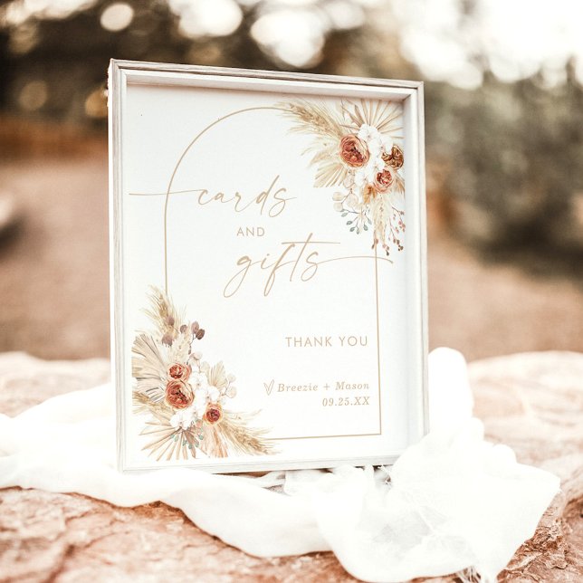 Póster Boho Beige Cards & Gifts Rótulo | Arch Pampas Gras (Subido por el creador)