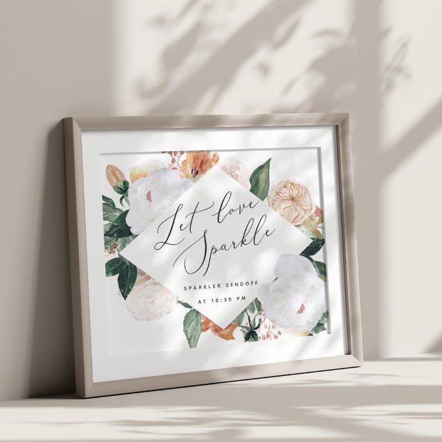 Póster Boho Blooms Boda Sparkler Sendoff Rótulo (Subido por el creador)