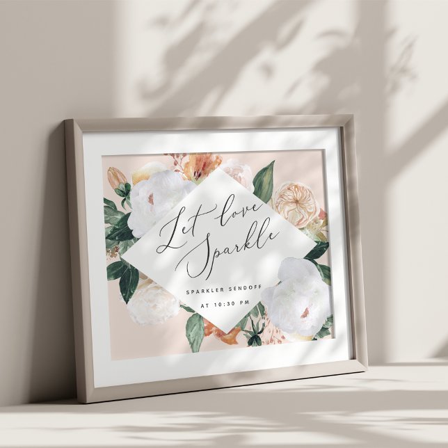 Póster Boho Blooms Boda Sparkler Sendoff Rótulo (Subido por el creador)