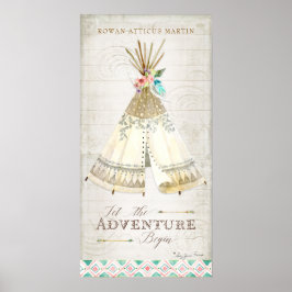 Póster Boho Boheme Deja que comience la aventura Teepee M
