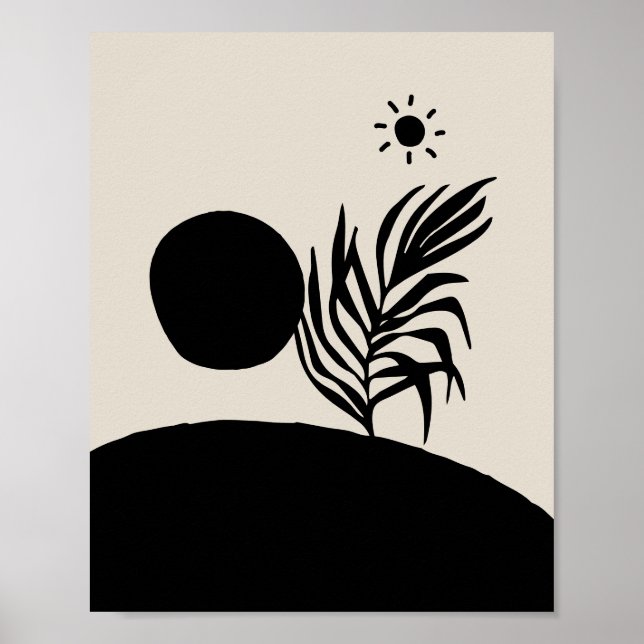 Póster boho bohemian floral sun moon (Frente)