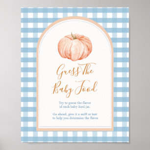 Póster Boho Boho Blue Gingham Adivina La Comida Del Bebé