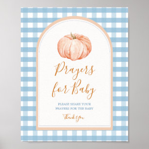 Póster Boho Boho Blue Gingham Prayers para el Rótulo infa
