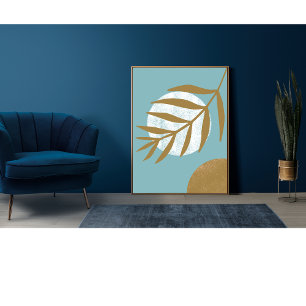 Póster Boho botánico místico bohemio Sun Moon Wall