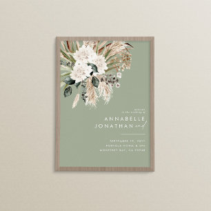 Póster Boho botánico moderno elegante sabio verde